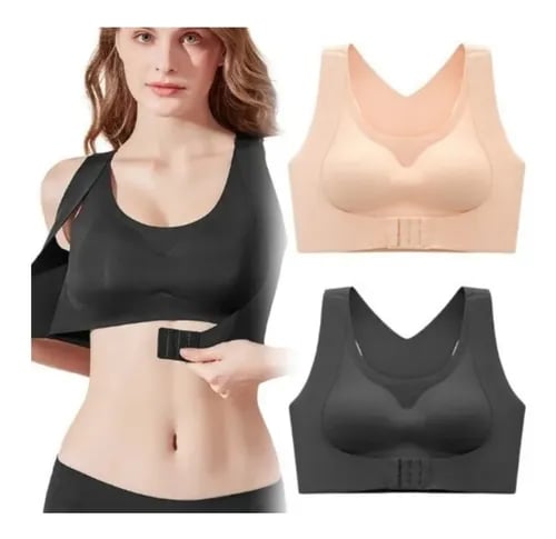 ✨50% OFF NOW! 👙 Front Closure Cross-Back Wireless Posture Bra – Ultra Push-Up, All-Day Comfort & Natural Lift for a Slimmer, Taller Silhouette 💖