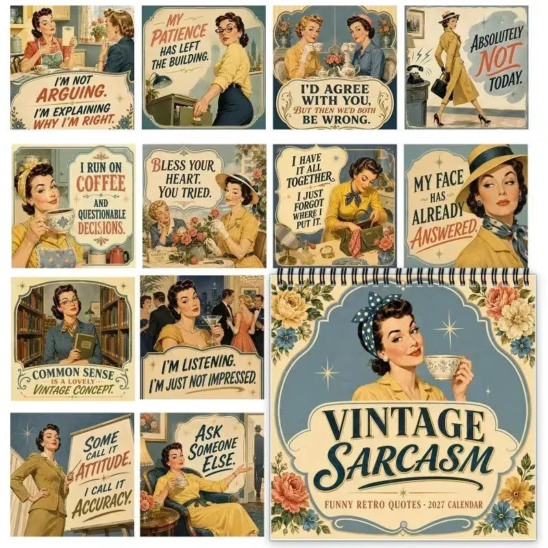 😂 2027 Retro Satirical Wall Calendar – 12 Months of Unfiltered Humor
