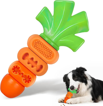 🎁Perfect Gift for Dogs🎁Aggressive Chewer Dog Toys, Durable Carrot Leaf Design