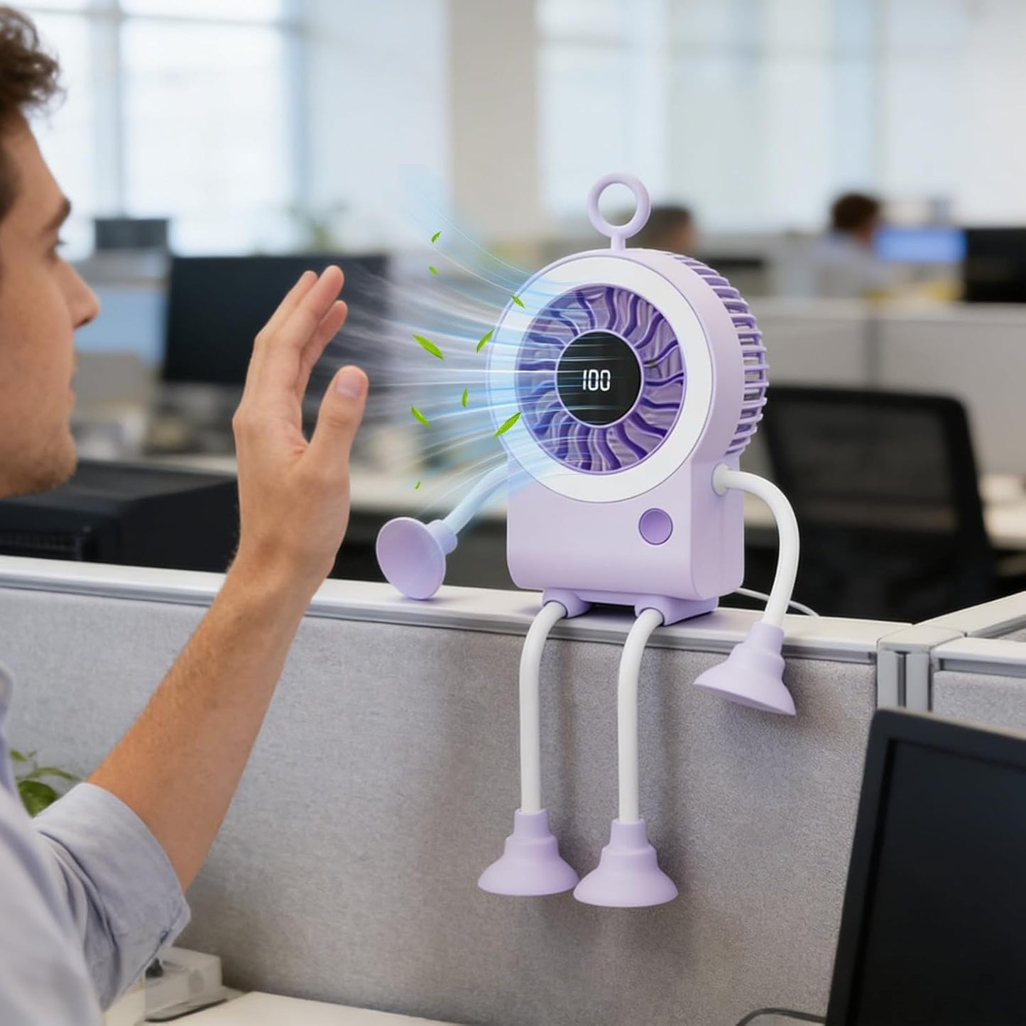 🌟🤖 Cute Robot Shaped Multi-scene Portable Desk Fan
