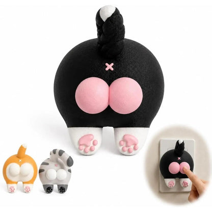 🐱Funny Cat Butt Light Switch Cover, 3D Double Rocker Decor Wall Plate