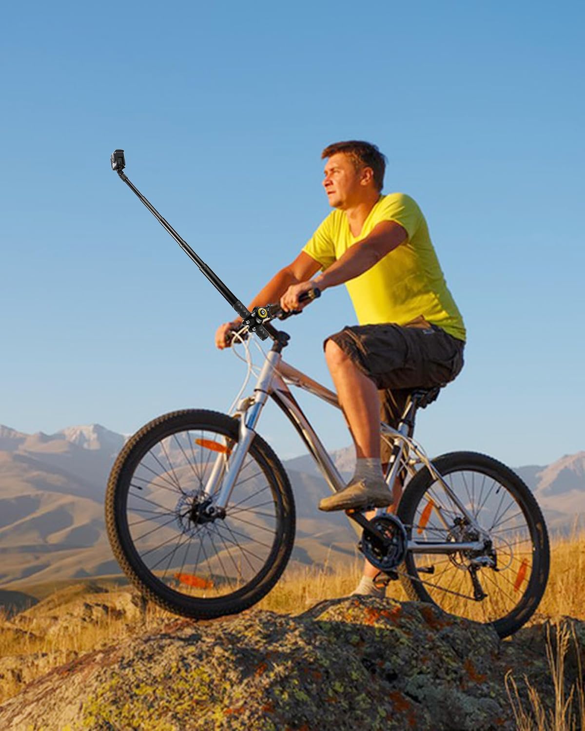 🏍📷 Motorcycle Handlebar Extendable Selfie Stick for Action Cameras