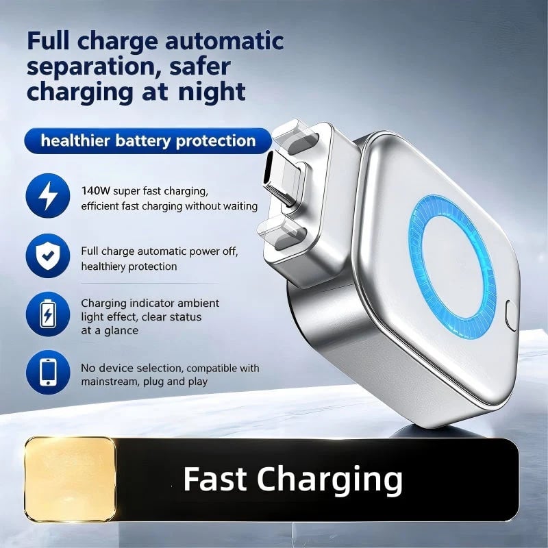 🥳 2026 HOT SALE 💞 50K+ SOLD! ⚡ Auto Power-Off Fast Charging Adapter