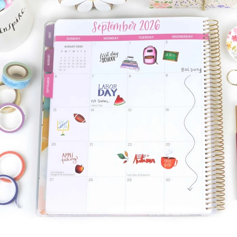 📚🧑‍🏫 2026-27 Teacher Planner | Interchangeable Cover (✨Hardcover)