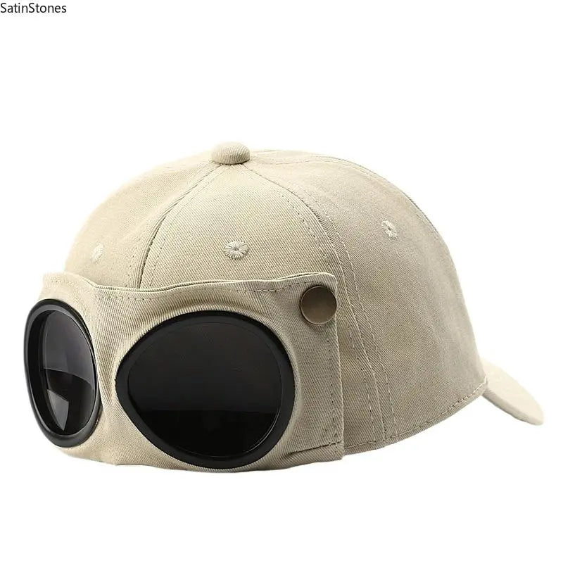 ✈️ Pilot-Inspired Baseball Cap🧢 Novelty Boater Hat with Built-In Shades – The Funniest Gift for Fishing & Boat Lovers