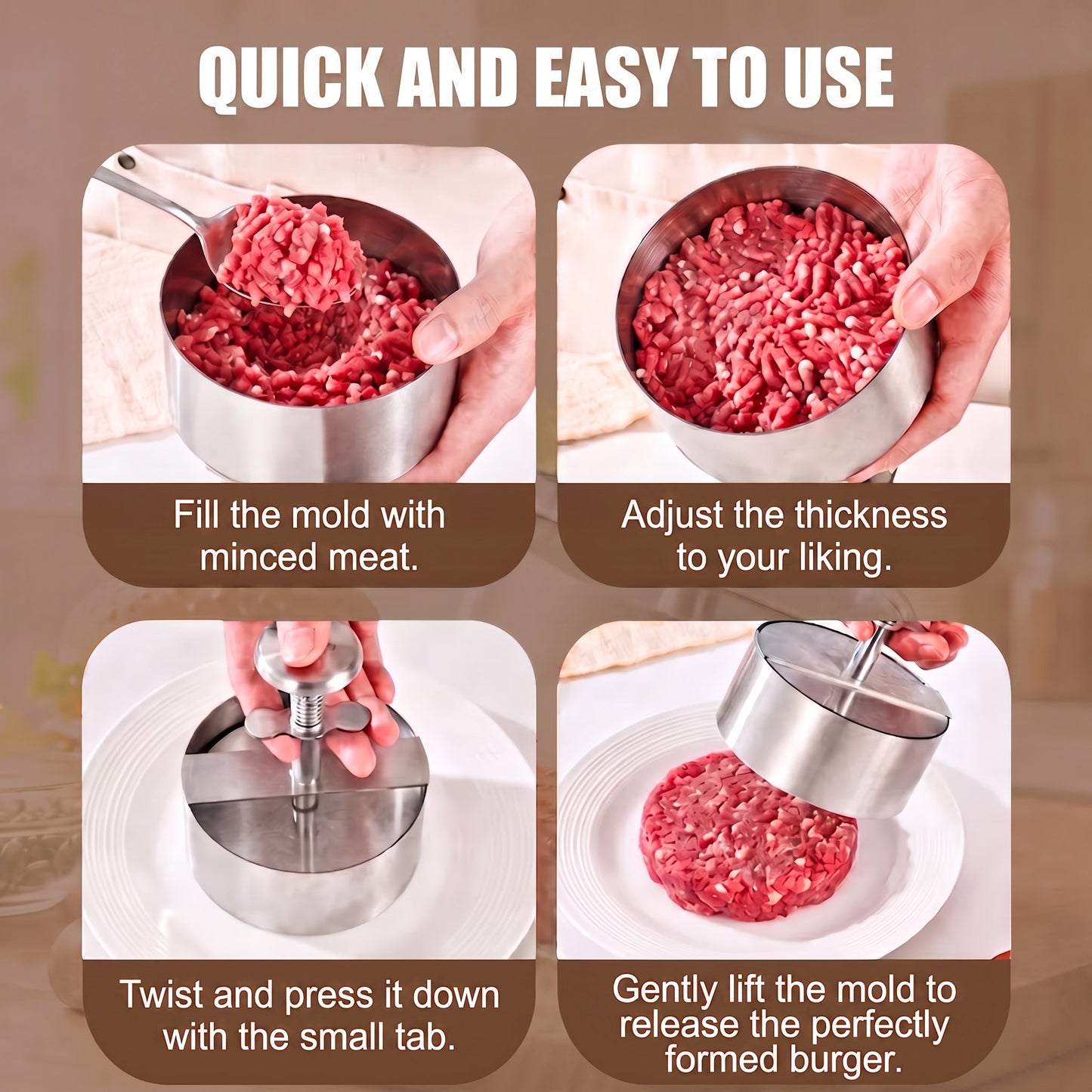 🍔 Stainless Steel Burger Press | How to Easily Make Perfect, Even Burger Patties