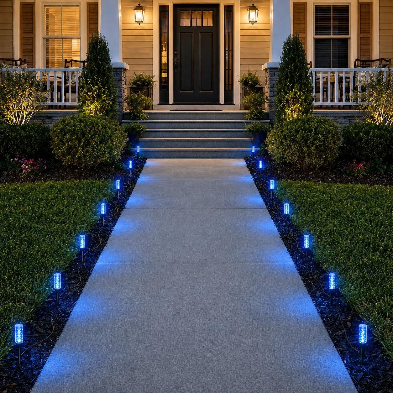 2026 Hot Sale💙 20-Pack Blue Bubble Solar Garden Stake Lights