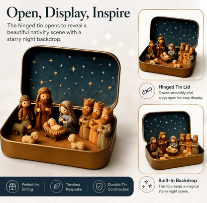 🔥HOT SALE 49% OFF - ✝️Religious Pocket-Size Mini Nativity Scene Set with Storage Box