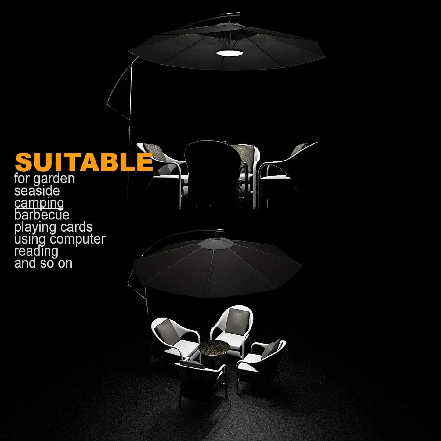 💕Hot sale 49% OFF💡🌙 Magictec 44 LED Patio Umbrella Cordless Lights with 3 Lighting Modes Operated by 4 AA Battery