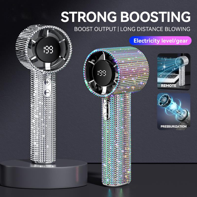 Full Diamond Luxury Craftsmanship Portable Handheld Turbo Fan
