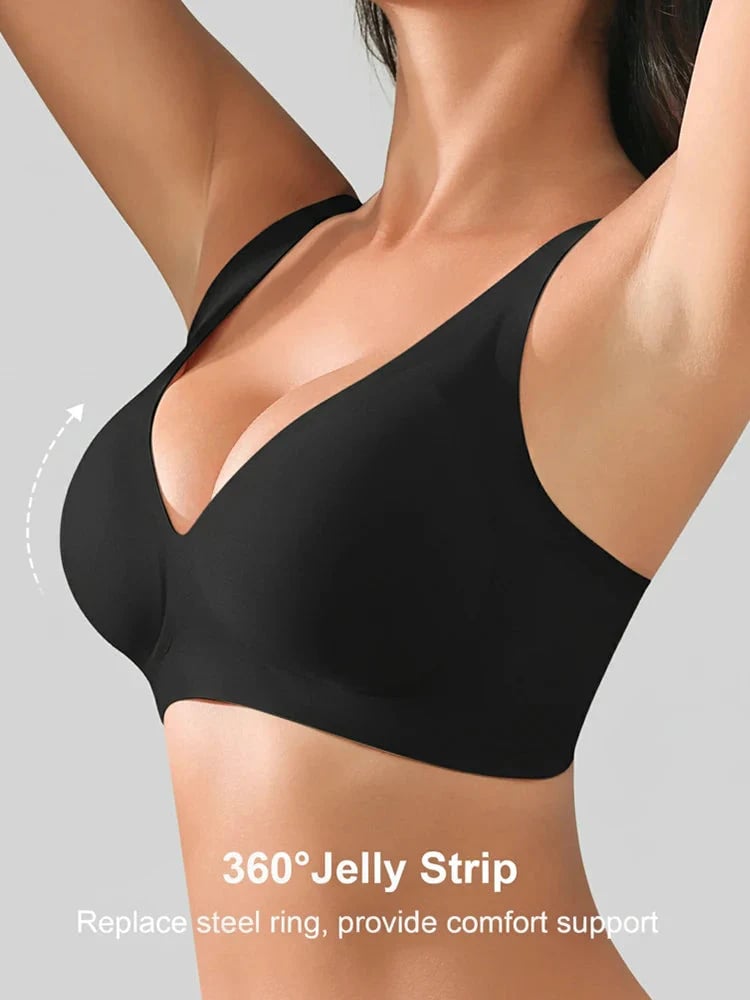 Wireless Seamless Deep-V Push-Up Bra
