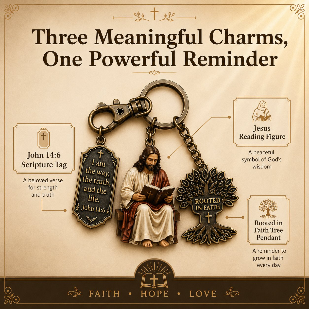 🎉Jesus Reading Keychain