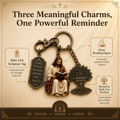 🎉Jesus Reading Keychain