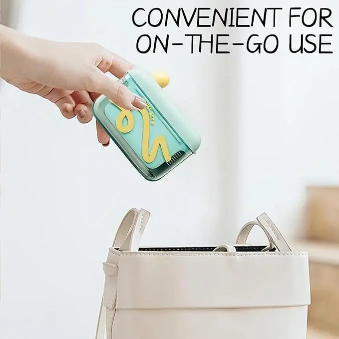 Portable Pop-Up Toothpick Dispenser - Travel-Sized Refillable Storage Case