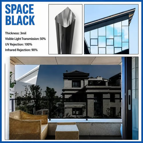 ☀️ One-Way Mirror Window Film – Heat Control & UV Protection