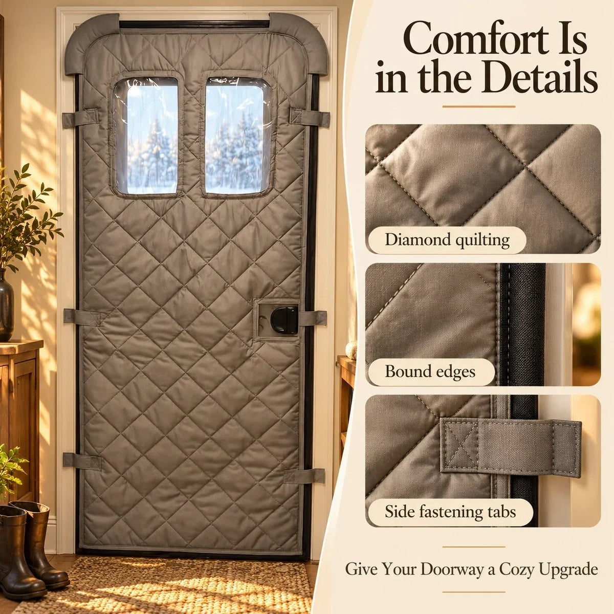 🏠❄️ CozySeal™ – Magnetic Thermal Door Curtain | Keep the Cold Out & Warmth In! 🧲🔥