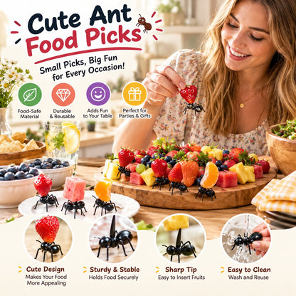 🐜🍓 Ant-Shaped Snack & Fruit Picks – Turn Every Bite Into a Playful Table Display