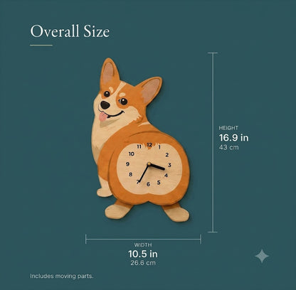 Swing Tail Dachshund Wooden Wall Clock 🐶