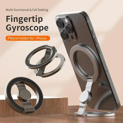 🧲 Magnetic Phone Stand & Fidget Spinner Combo – 360° Foldable Ring Holder with Strong Magnetic Grip, MagSafe Compatible Phone Stand for Desk, Car & Travel