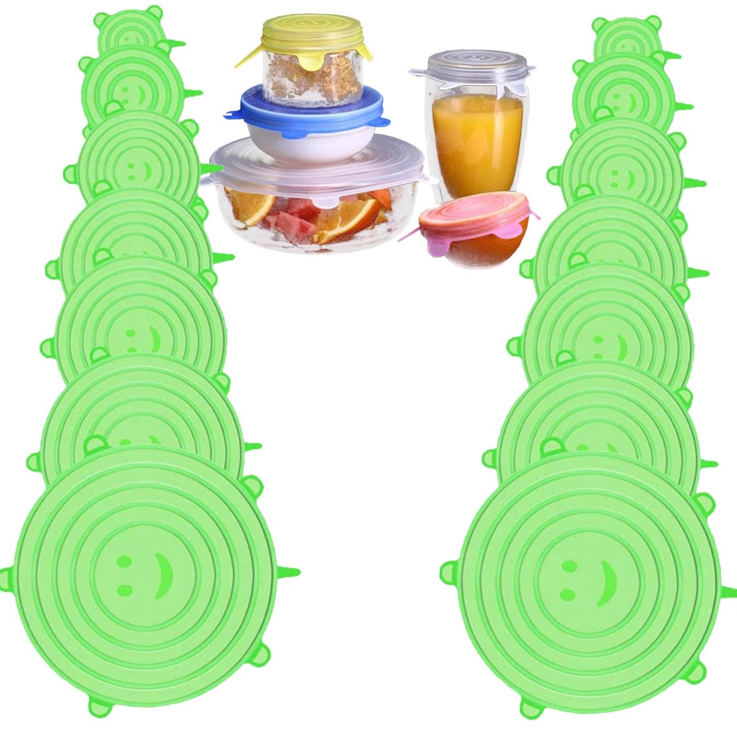 6/12pcs set Silicone Cover Stretch Lids Reusable Airtight Food Wrap Covers