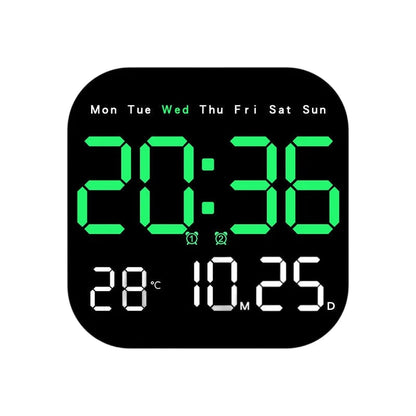49% OFF ⏰ Modern Multifunctional Digital Clock ✅ Remote Control Adjustable Brightness | Wall Mount/Desk Stand Clock with Date & Temperature