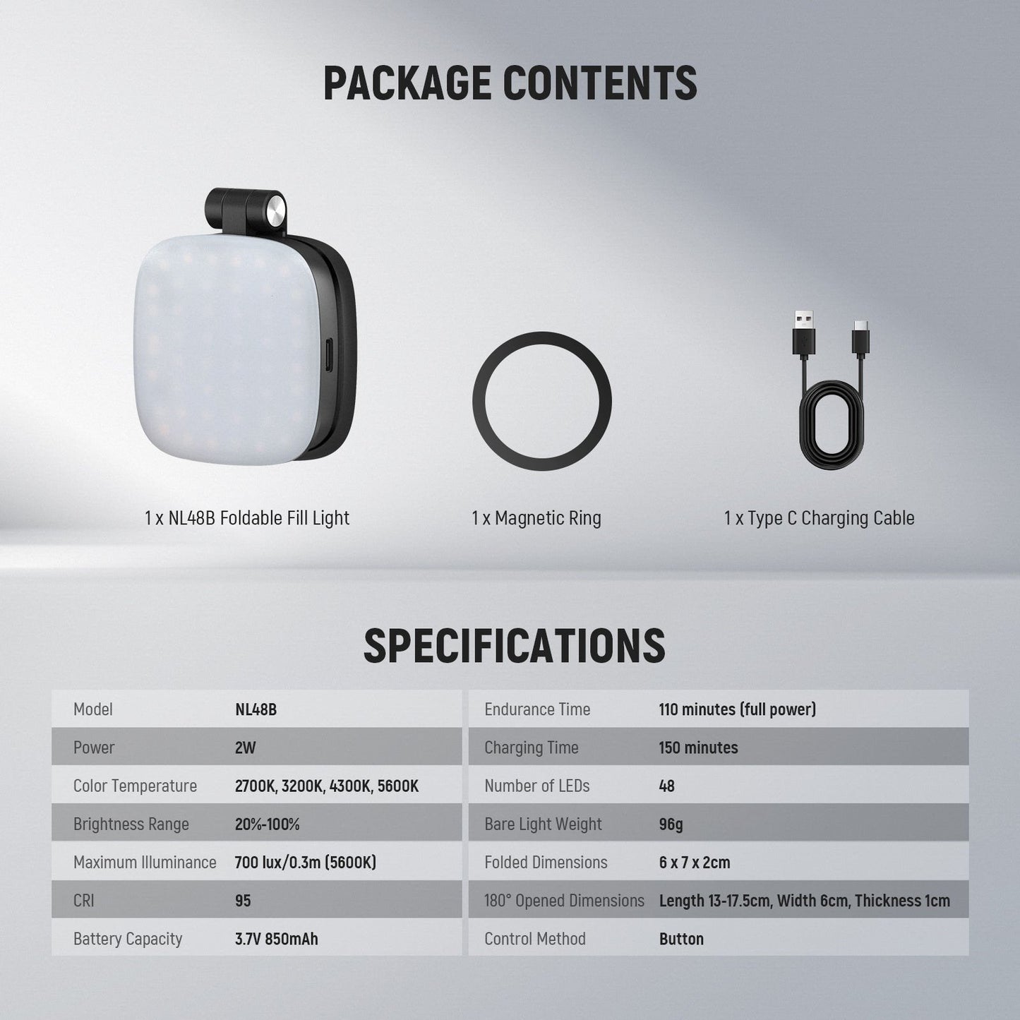 💖Magnetic Selfie Light for MagSafe iPhone – Foldable LED Ring Light with Mirror & Stand 📱💡