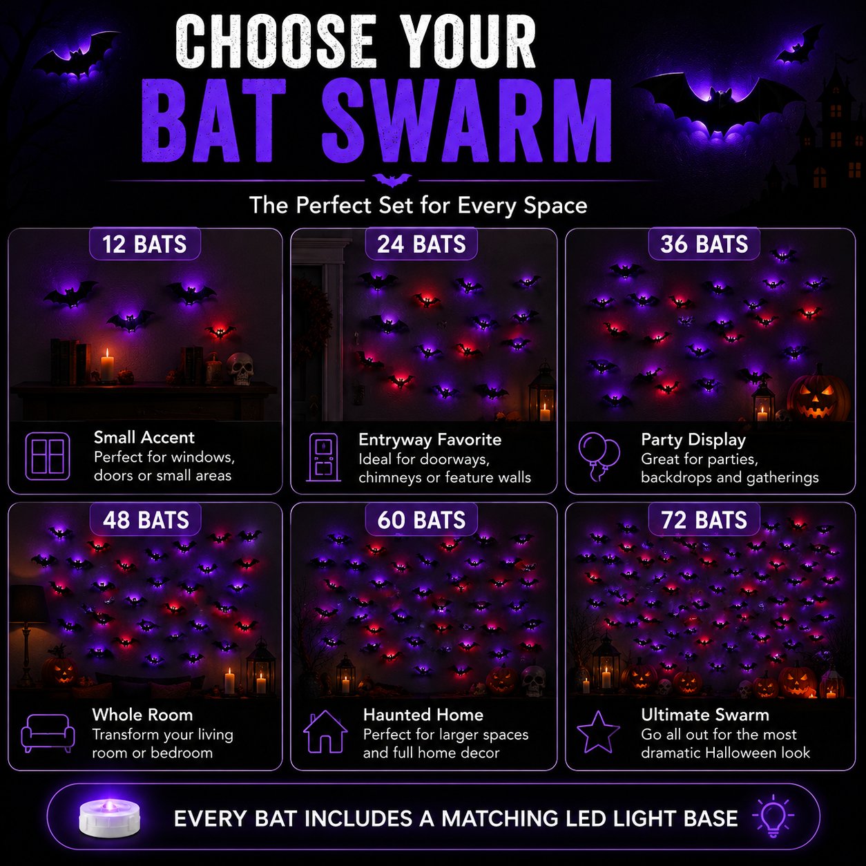 🦇 Halloween Sale: 3D LED Flying Bat Wall Decor – Create a Spooky Atmosphere in Minutes