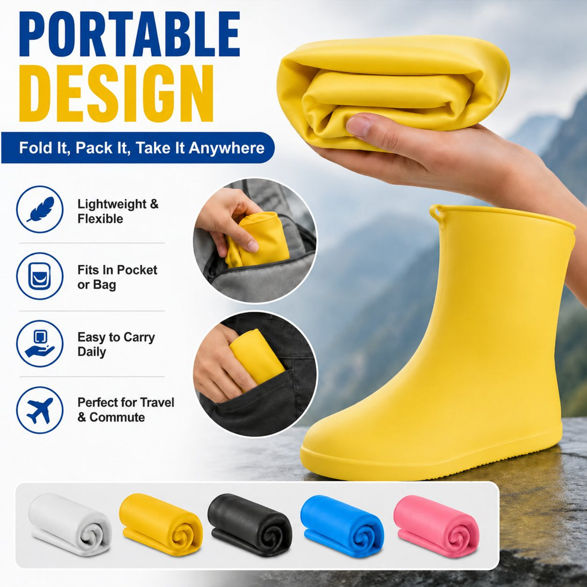 Heavy-Duty Non-Slip Reusable Waterproof Shoe Covers – Keep Shoes Clean & Dry