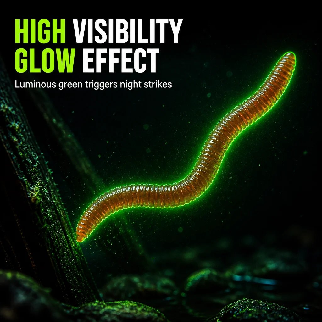 📍Simulation Earthworm Soft Fishing Lures Shrimp Scented Artificial Worm Baits for Freshwater and Saltwater Pack of 50 or 100