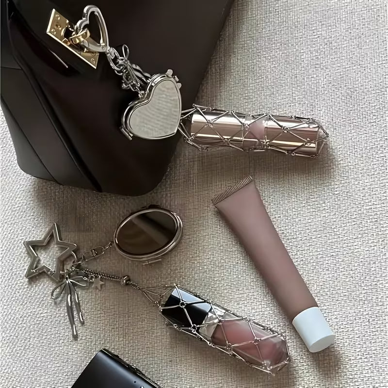 🔥Limited Time 50% Off✨Lipstick Holder Keychain with Mirror