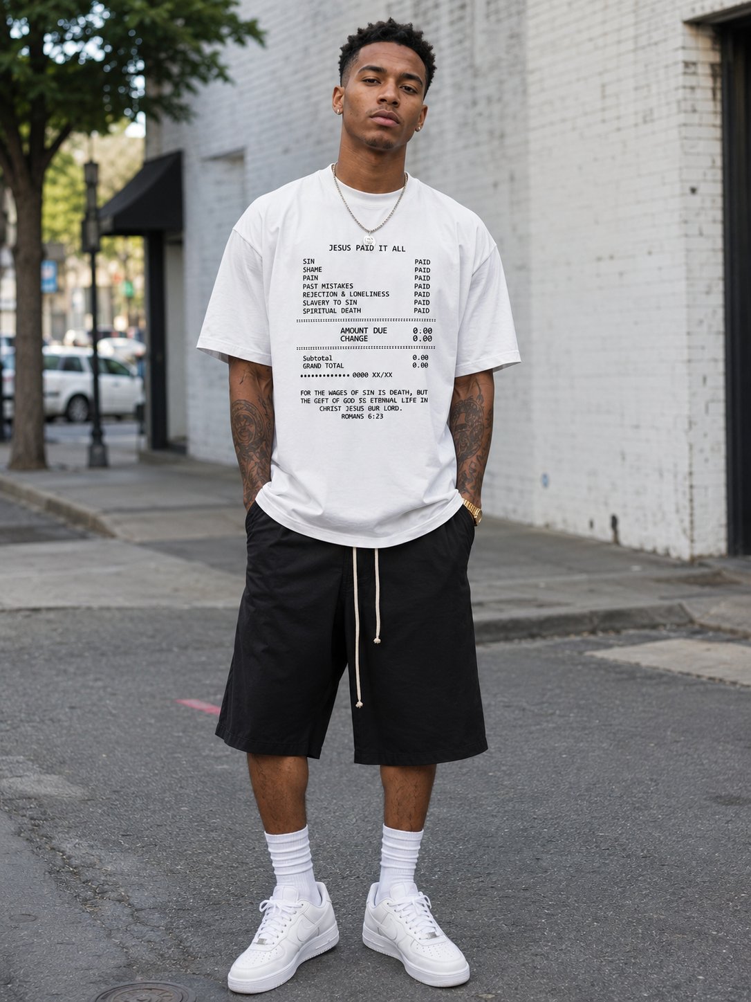 ✝️JESUS PAID IT ALL Graphic Print T-Shirt