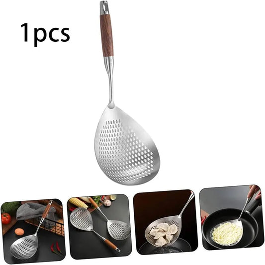 Fine Mesh Stainless Steel Colander - 2026 Upgraded Version Ultra-Fine Filter Mesh with Handle, Oil Filter Spoon, Food Strainer for Kitchen