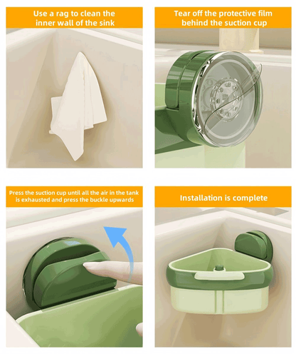 Suction Cup Sink Corner Rack
