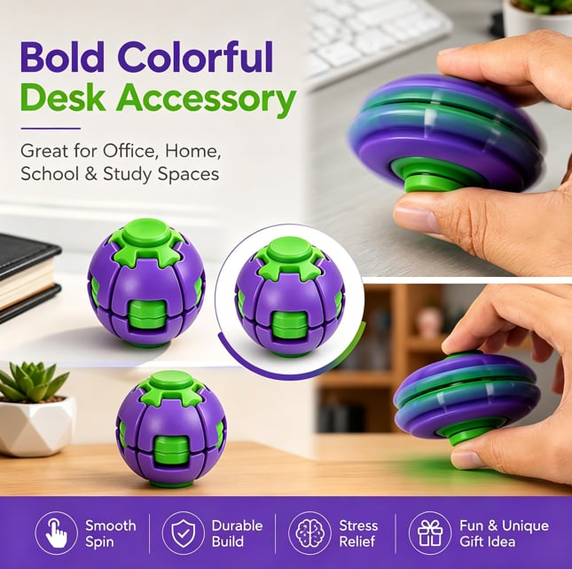 3D Printed Press Balls, Creative Splicing Balls, Desktop Decoration Ornaments, Ideas,Fidgets Spinners for Adults Anxiety Relaxing