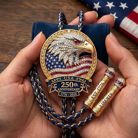 🎁🎉Only $24.99 This Week🌟🎉USA 250th Anniversary Eagle Bolo Tie