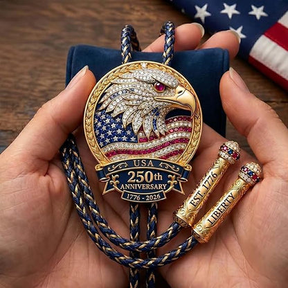 🎁🎉Only $24.99 This Week🌟🎉USA 250th Anniversary Eagle Bolo Tie