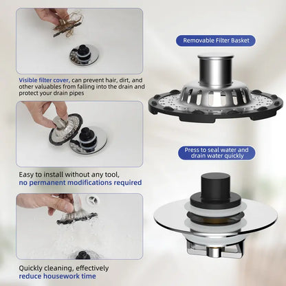 🔥3-in-1 Pop-up Sink Stopper🚿