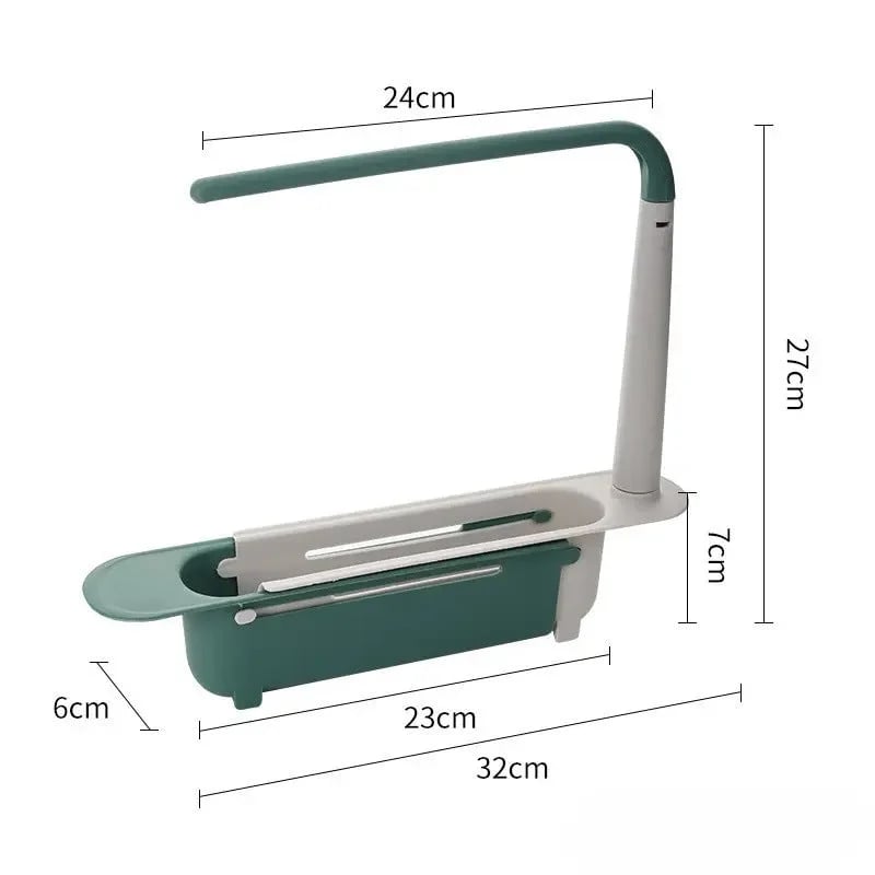 ✨ Adjustable Telescopic Sink Organizer – Drain, Dry & Declutter