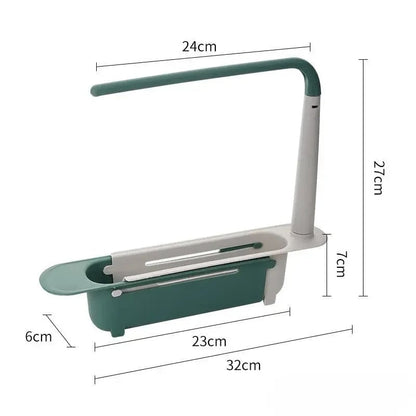 ✨ Adjustable Telescopic Sink Organizer – Drain, Dry & Declutter