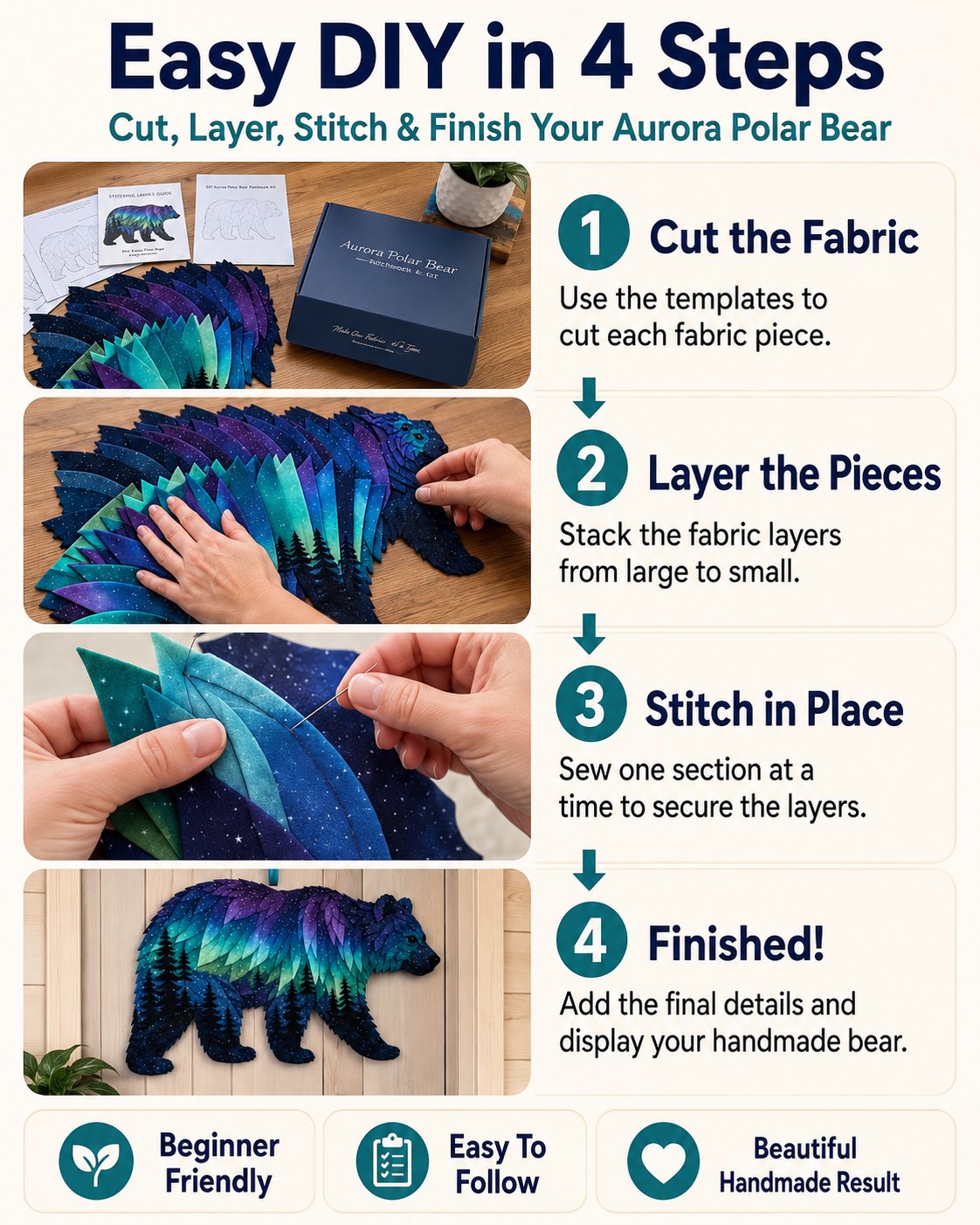 ⏳ Last Day 49% OFF – 🌌 Beginner-Friendly Northern Lights Wildlife DIY Patchwork Kit | Complete Kit with All Tools & Step-by-Step Guide Included 💕