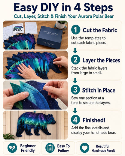 ⏳ Last Day 49% OFF – 🌌 Beginner-Friendly Northern Lights Wildlife DIY Patchwork Kit | Complete Kit with All Tools & Step-by-Step Guide Included 💕