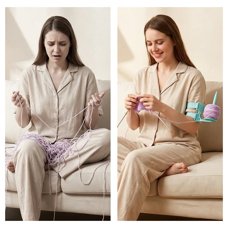 ⏰Wearable Arm Yarn Holder with Adjustable Dual Straps