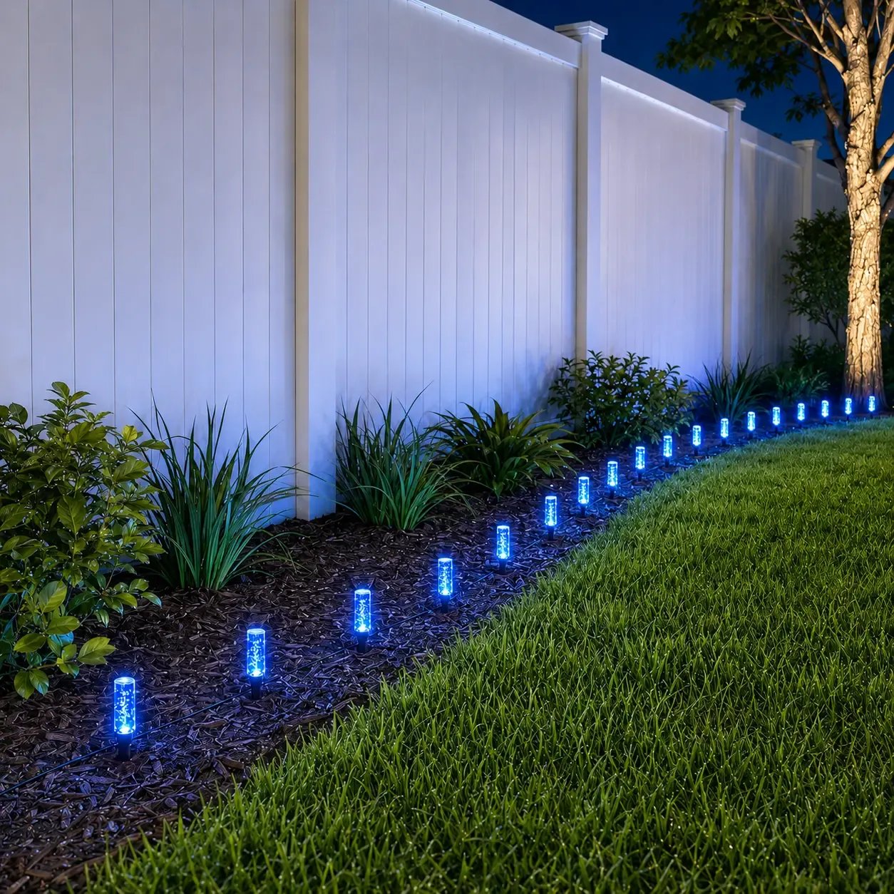 2026 Hot Sale💙 20-Pack Blue Bubble Solar Garden Stake Lights
