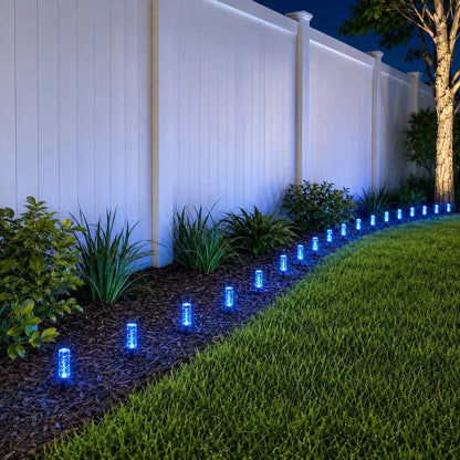 2026 Hot Sale💙 20-Pack Blue Bubble Solar Garden Stake Lights