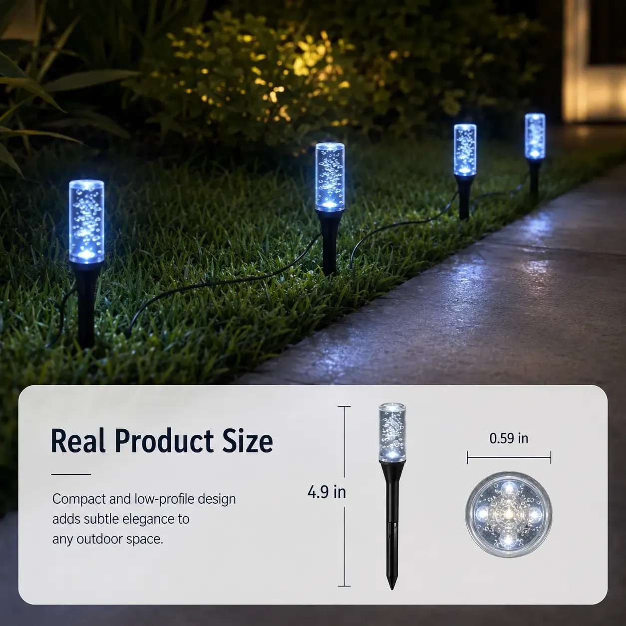 2026 Hot Sale💙 20-Pack Blue Bubble Solar Garden Stake Lights