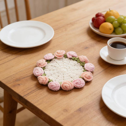 ✨Handmade Crochet Flower Bouquet Coaster