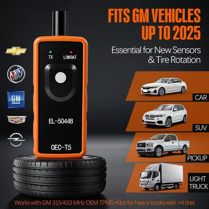 2-in-1 TPMS Relearn Reset Tool - GM & Ford Tire Sensor Activator