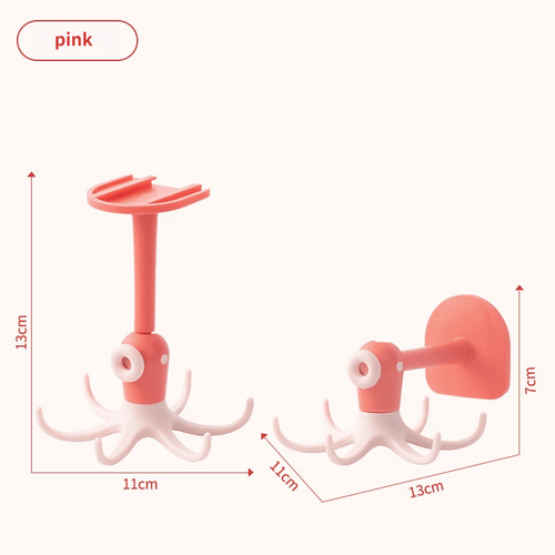 🪝Drill-free 360° rotating octopus hook🐙