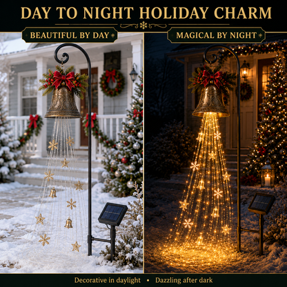 🎄 Christmas Bell Cascade Solar Yard Light✨