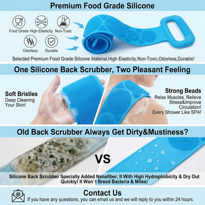 Silicone Bath Brush – Double-Sided Exfoliating Back Scrubber